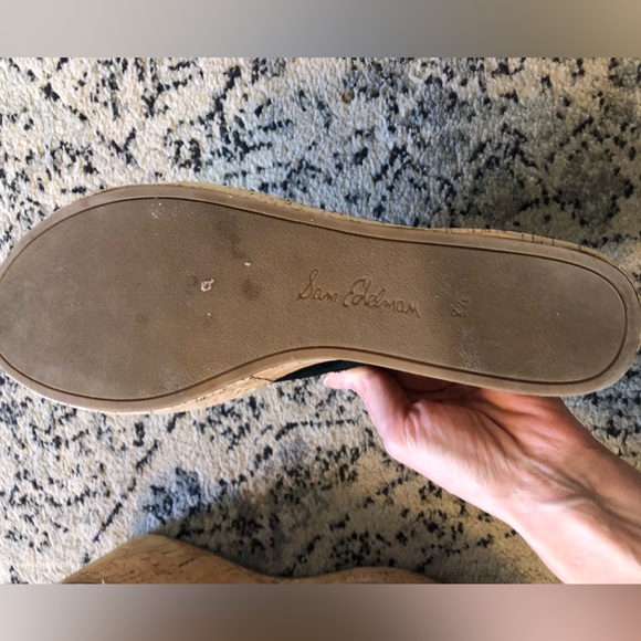 Sam Edelman black suede wedge sandals size 8.5 - Picture 4 of 6